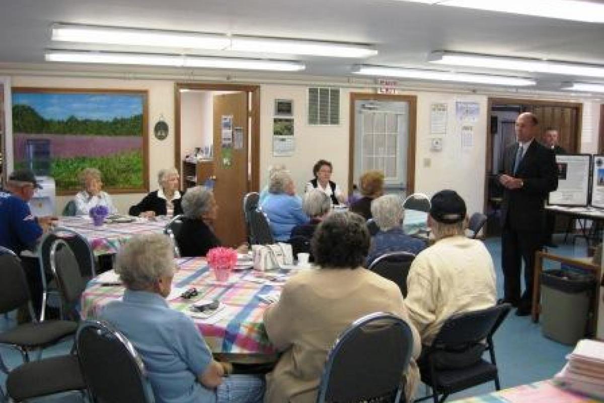 Over forty attendees enjoyed coffee and pastry along with a presentation on the Homestead Act.